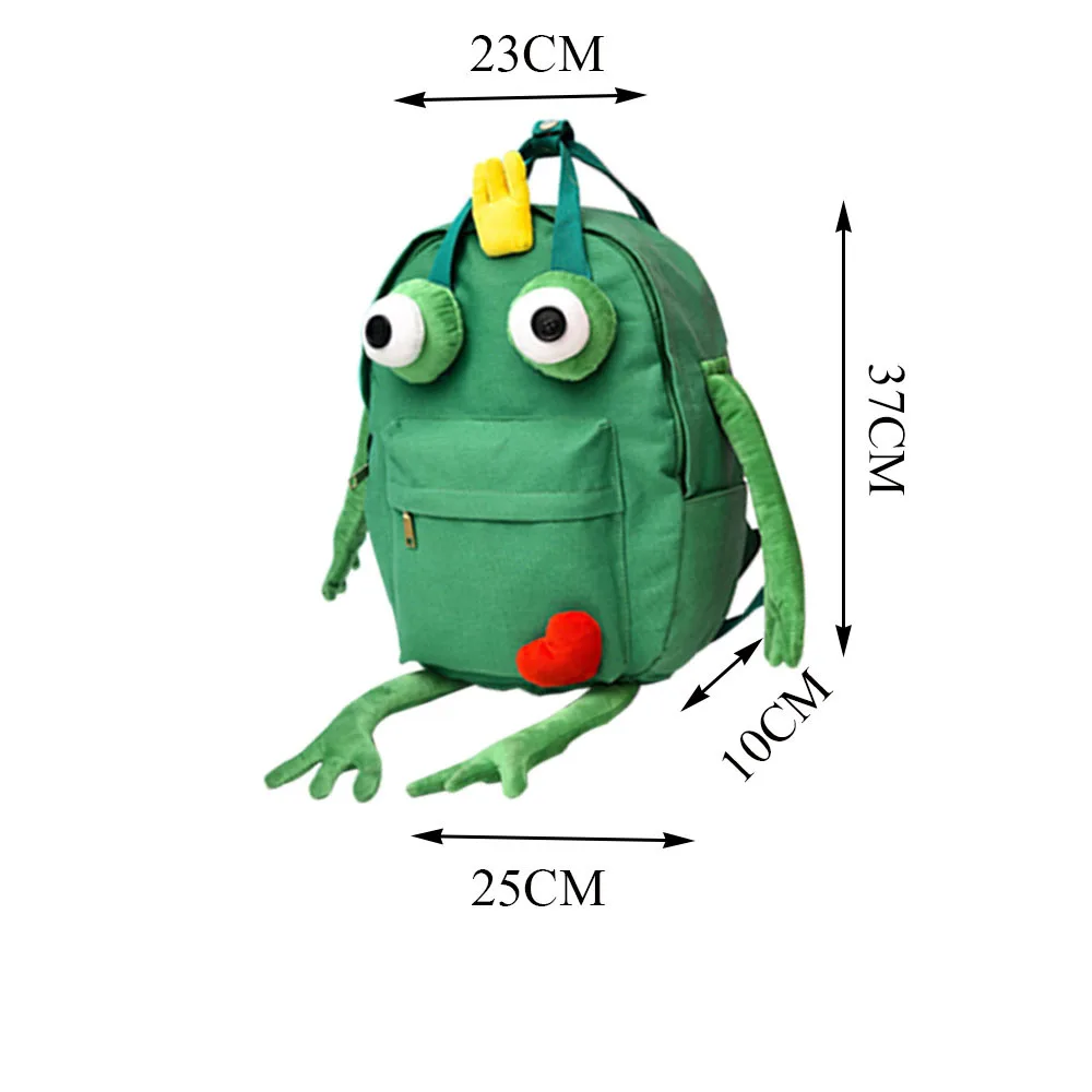 Водонепроницаемый плюшевый рюкзак 3D Vivid Frog Детская сумка с принтом животных