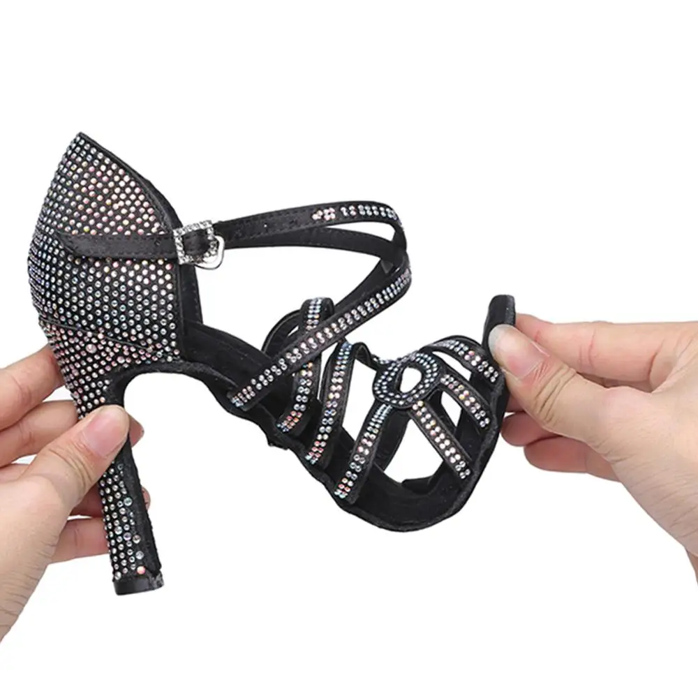Ballroom Dance Shoes With Rhinestone For Women Girls Ladies Tango/Ballroom/Latin High Heeled Indoor Dancing Shoes Dropshipping