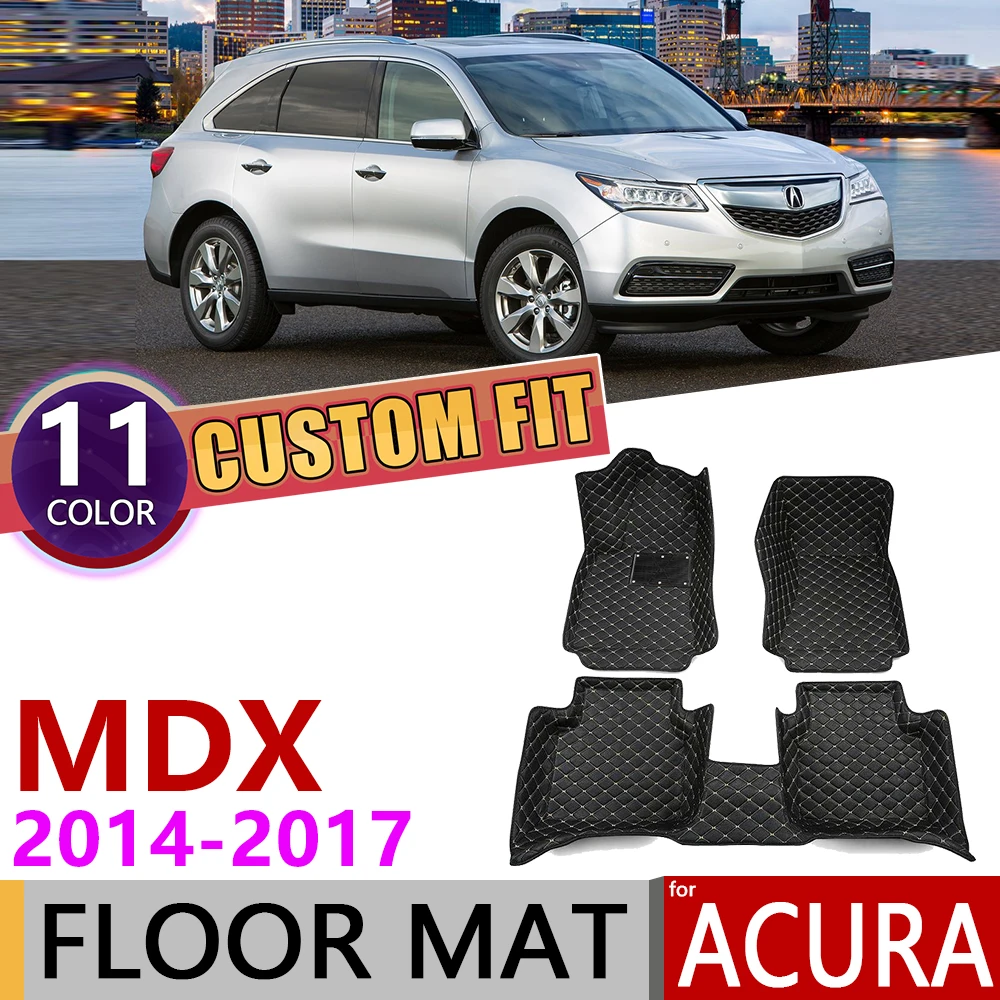 Пользовательские кожаные Коврики для Acura MDX YD3 7 мест 2014 ~ 2017 Водонепроницаемый