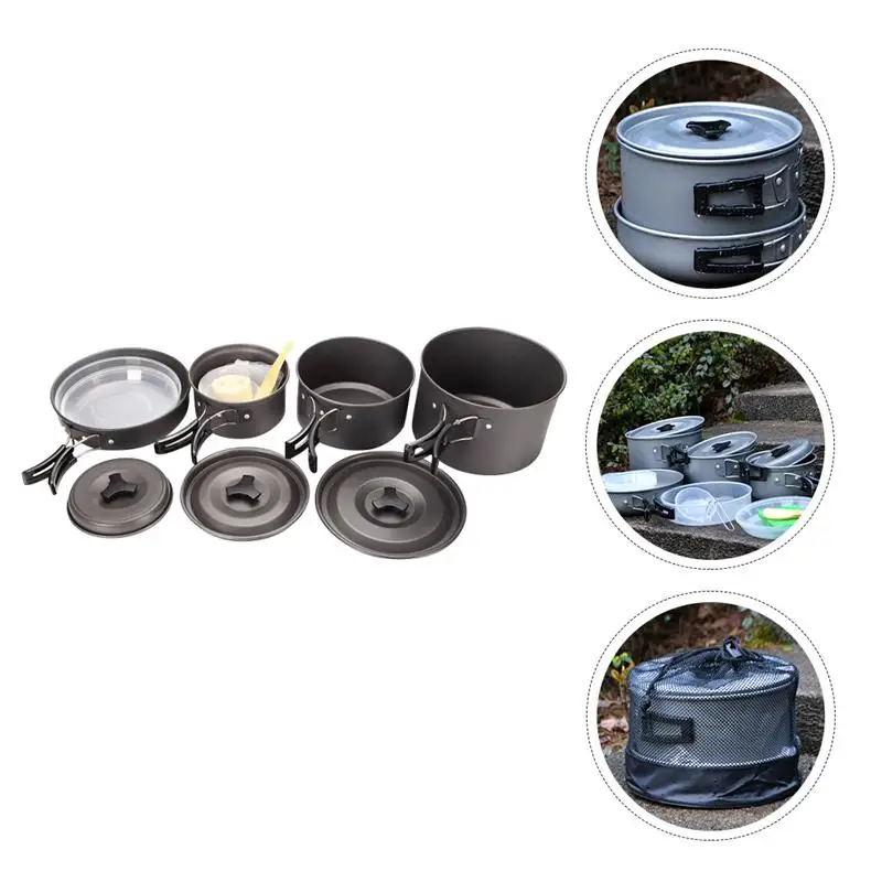 

1 Set Practical Durable Non-stick Cookware Pan Tableware Pot for Picnic Hiking