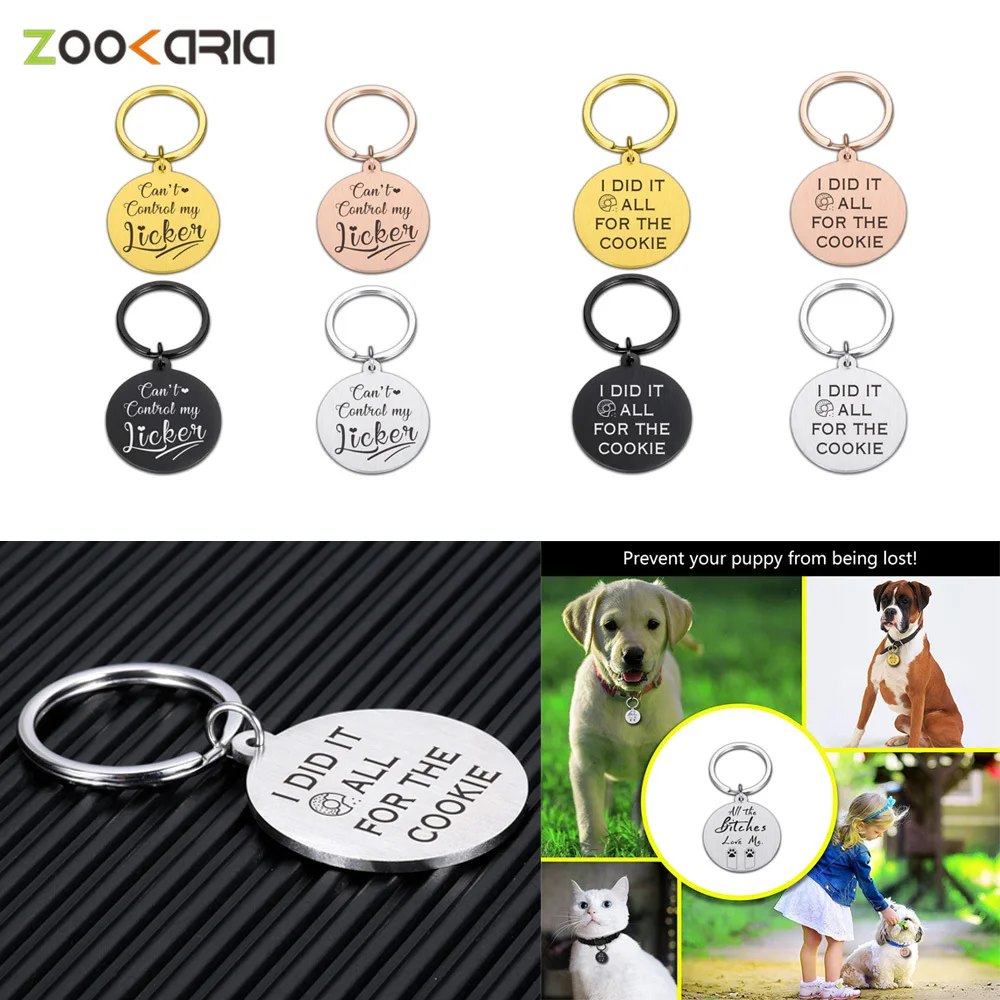 

Personalized ID Tag Anti-lost Engraved Collar Pet Charm Name Pendant for Puppy Keyring Pets Accessories Custom Cat Dog Supplies