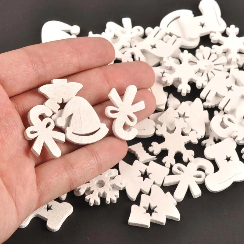 50 шт. деревянные снежинки для украшения дома 22 мм|Поделки из дерева| |