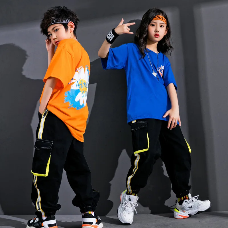 

Футболка с ромашками для мальчиков и девочек; Брюки-карго; Детская одежда