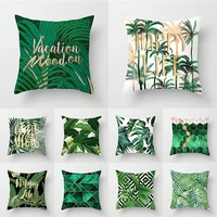 new arrival modern pillowcase green tropical plant leaves palm monstera cactus polyester sofa double bed cushions cover decor