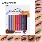 Langmanni набор 12-цветной подводки для глаз, удерживающий макияж без пятен, матовый цвет, набор подводки для глаз, макияж для женщин, набор косметики TSLM1