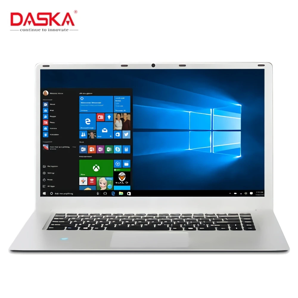 DASKA 15.6 Inch Student Laptop Intel J3455 Quad Core 8GB RAM 128GB 256GB 512GB SSD Notebook IPS 1920