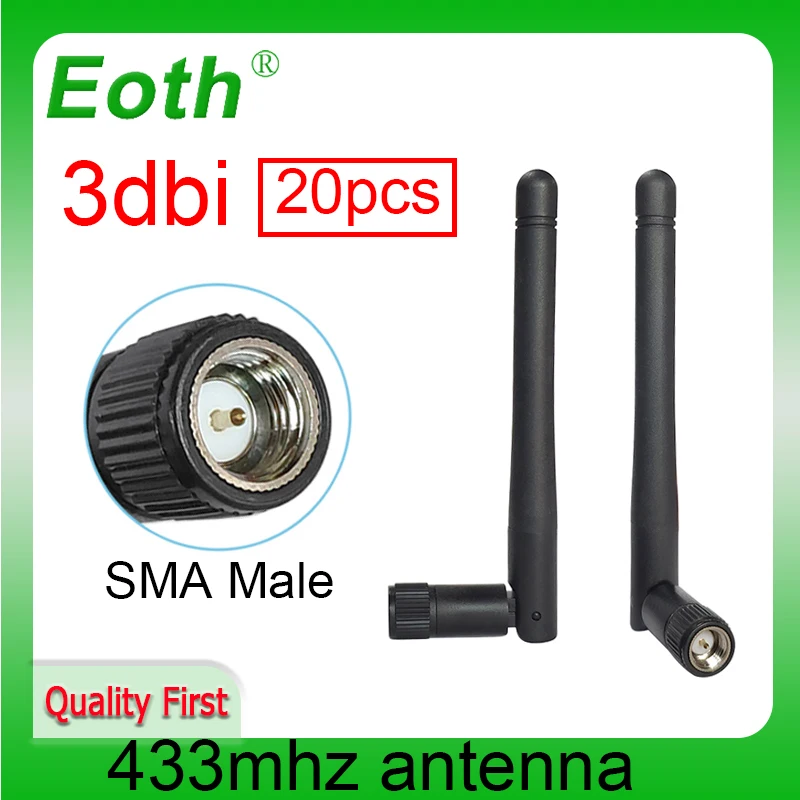 EOTH 20 шт. 433 МГц Антенна 3dbi sma Штекерная lora антенна pbx iot модуль lorawan сигнальный
