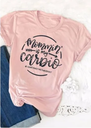 

Women's clothing 2019 women's fashion summer letter print women's T-shirt round neck short sleeve women's loose top
