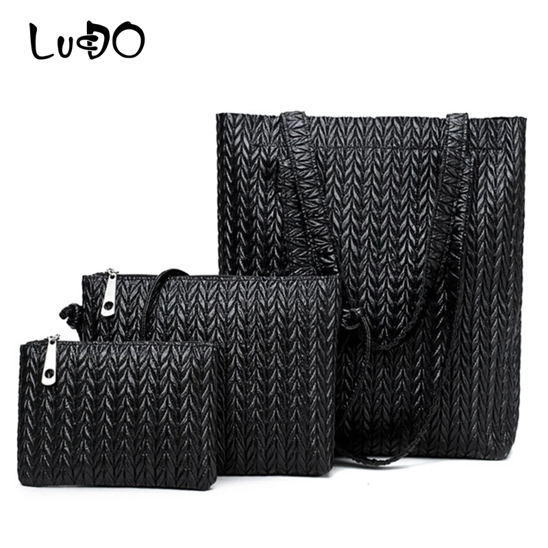 3 шт. женская сумка в комплекте Большая вместительная сумочка с верхней ручкой из