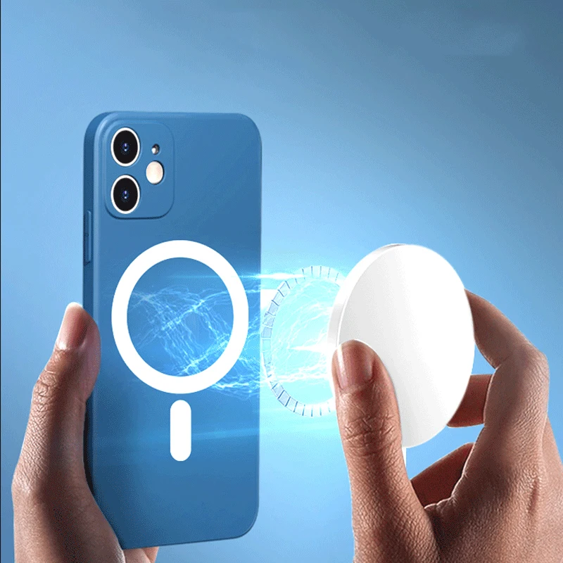 Жидкий кремний Магнитный чехол Magsafe для iPhone 13 Pro Max 11 12 Беспроводное зарядное заднее покрытие микрофибра Неоригинальный 10 штук включены.
