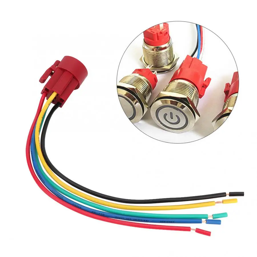 5 шт. контактный металлический кнопочный переключатель проводной разъем