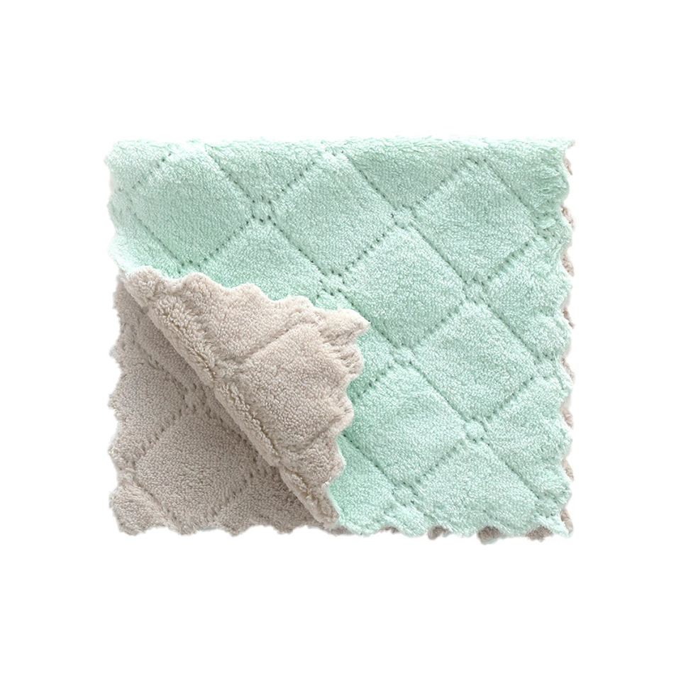

Kitchen Dish Cloth Coral Fleece Wipes Cleaning Towel Kitchen Tools Household Cleaning Rag Absorbent Microfiber Dish Towel