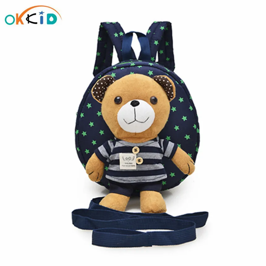 Детский рюкзак OKKID с защитой от потери, милый маленький рюкзак для детского сада, школьные сумки для малышей, рюкзак со съемным рисунком медв...