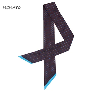 Шарф женский Шелковый, 120 см на 7 см, с принтом в виде звездочек