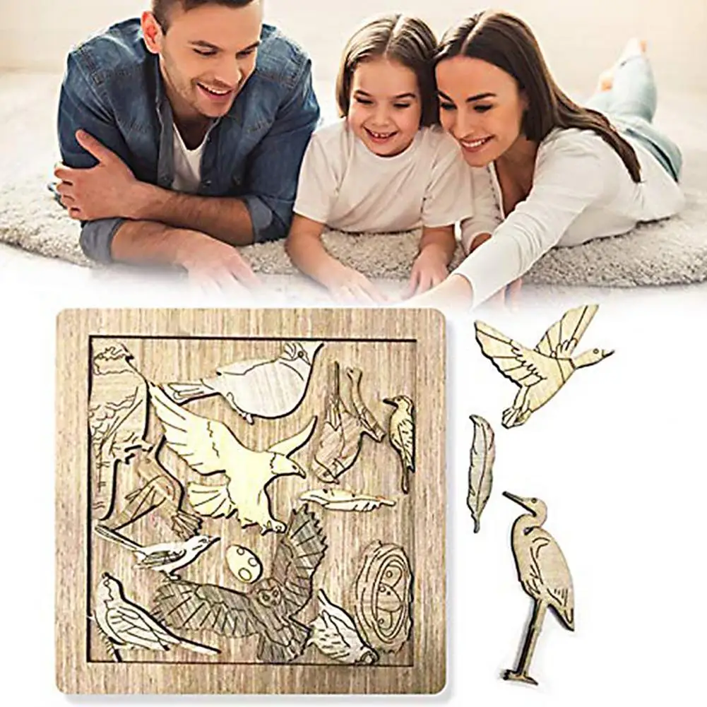 

Puzzle Interesting Educational Toy Primary Color Birds Educational Toys Art Jigsaw Birds Children Art Puzzle Game Birthday Gifts