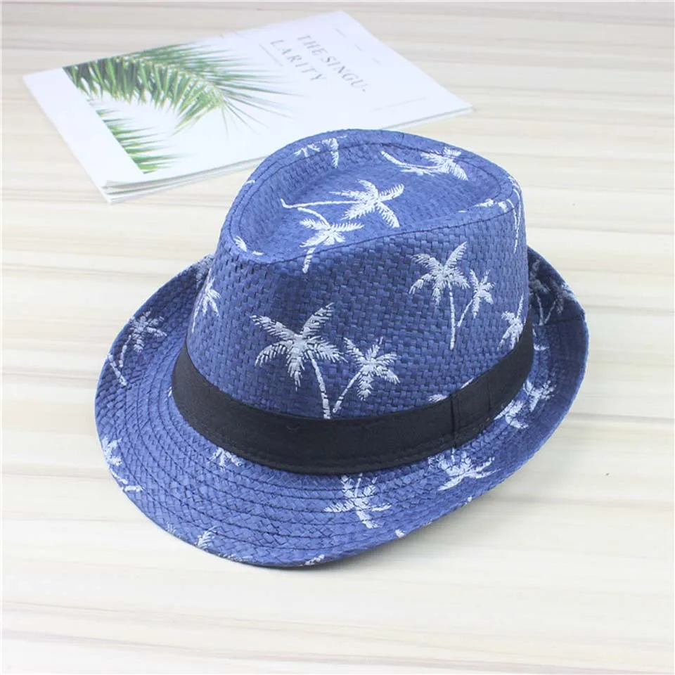 Соломенная Детские шляпы от солнца шляпа для пляжа 4 цвета мальчиков и девочек |