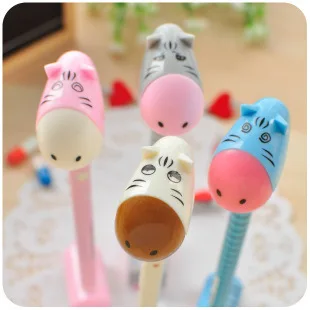 12 Pcs Cartoon Stationery Can Stand Expression Animal Hippo Ballpoint Pen Learning  Stationery Office Supplies Wholesale