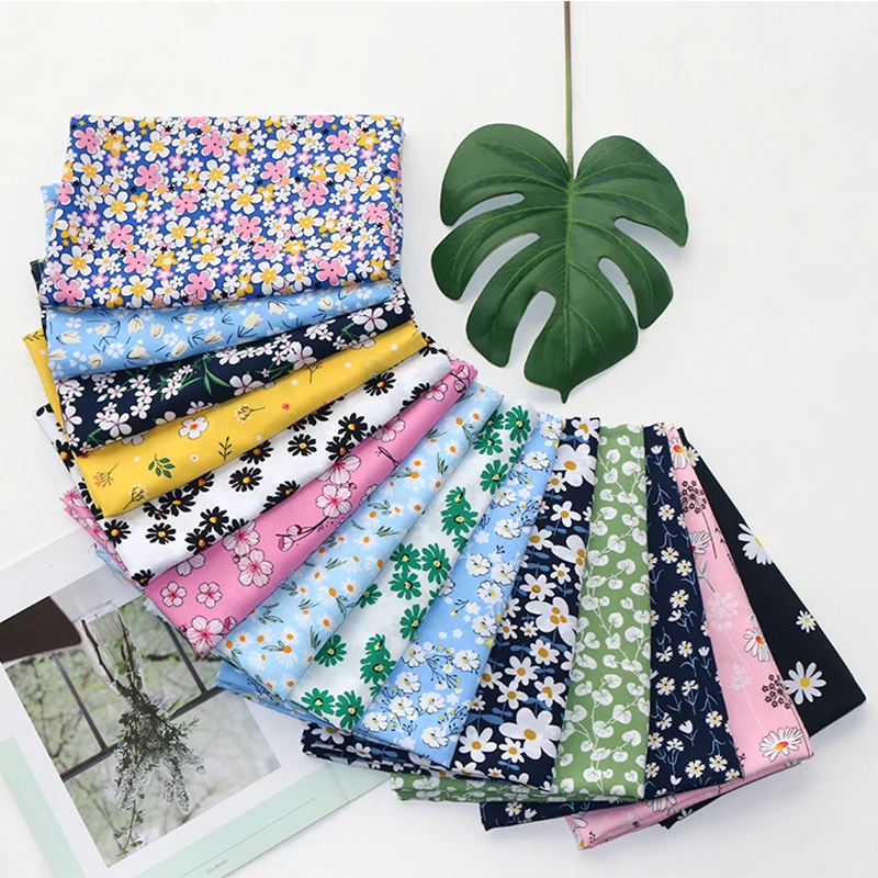 

Small fresh floral fabric, soft cotton cloth, garden daisy printed fabric, artificial cotton pajamas fabric