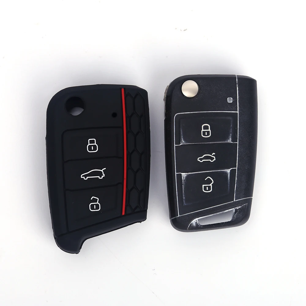 

Car Interior Accessories Remote Fob Silicone Car Key Cover Shell Case Smart Key Fob Covers Case Protector Keyless Remote Holder