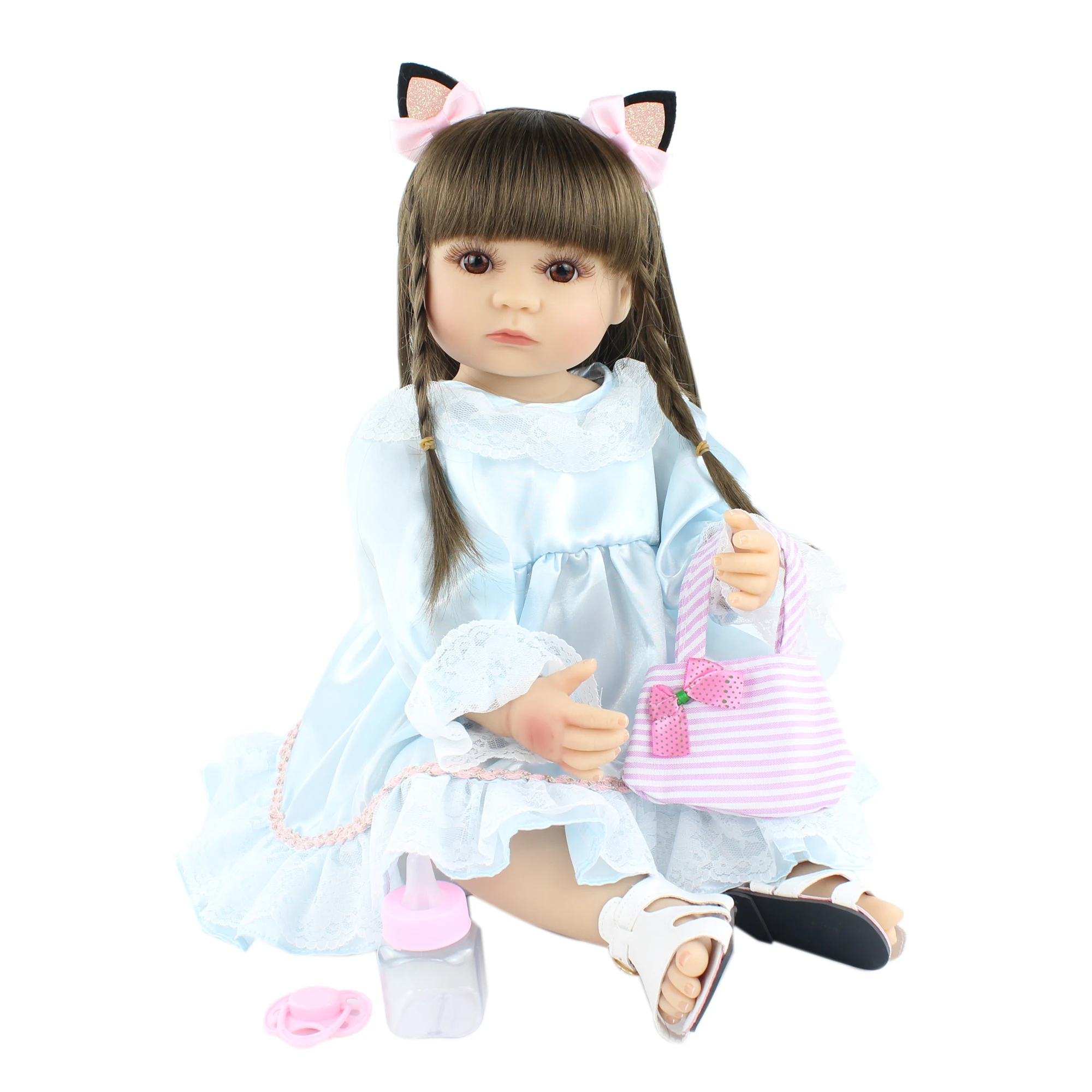 Кукла реборн силиконовая для девочек полноразмерная кукла принцессы с длинными
