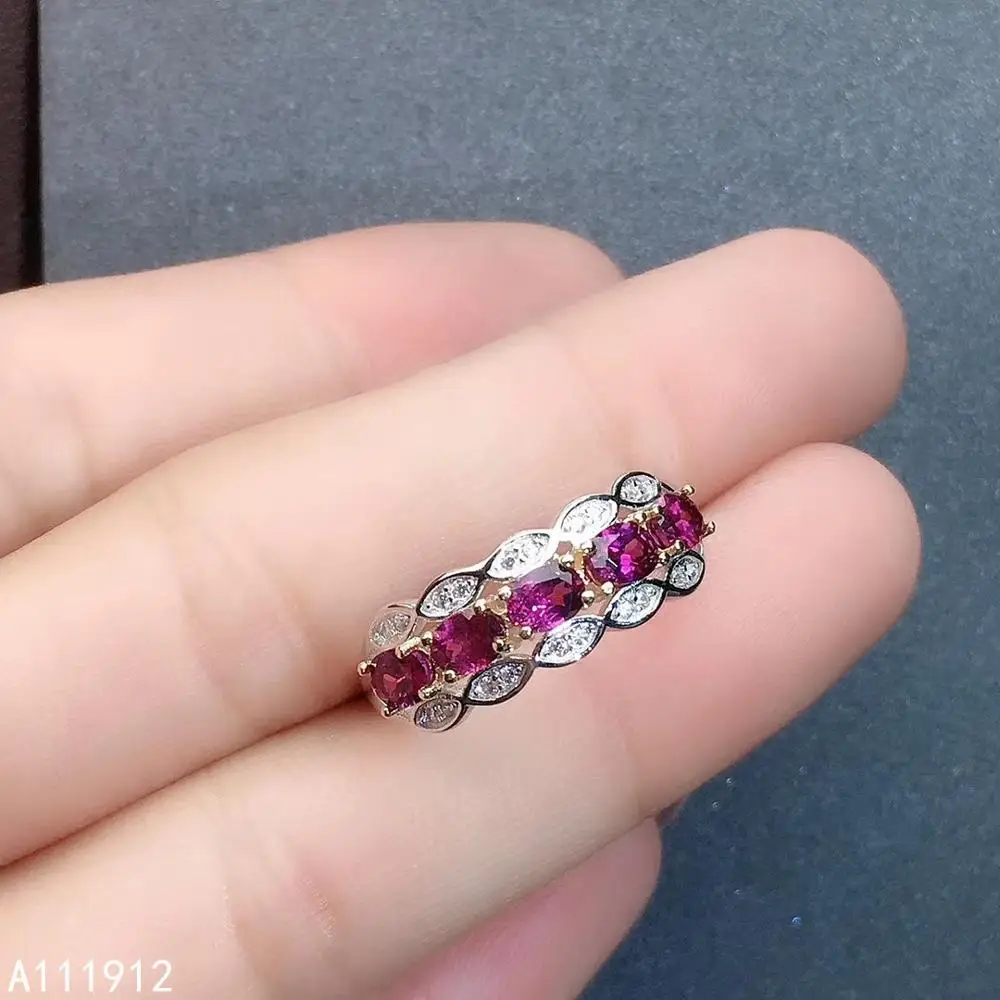 

KJJEAXCMY fine jewelry natural garnet 925 sterling silver adjustable gemstone women ring support test luxury beautiful