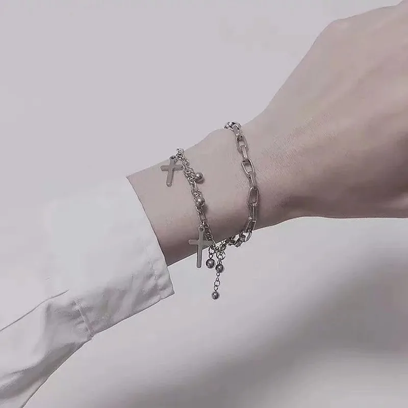 В стиле хип хоп с принтом Сердце образный многослойный браслет тренд уличной