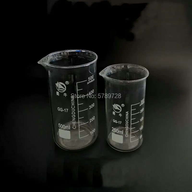 High borosilicate glass beaker with scale High-type clear measuring cup 50ml to 1000ml Chemical experiment container | Канцтовары для
