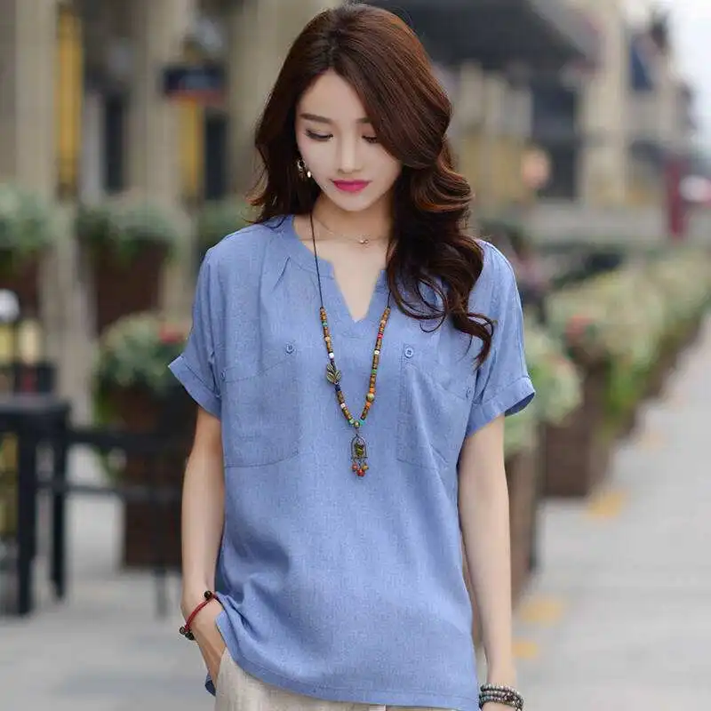 

2020 Women Brown Short Sleeve Shirt Top Garment