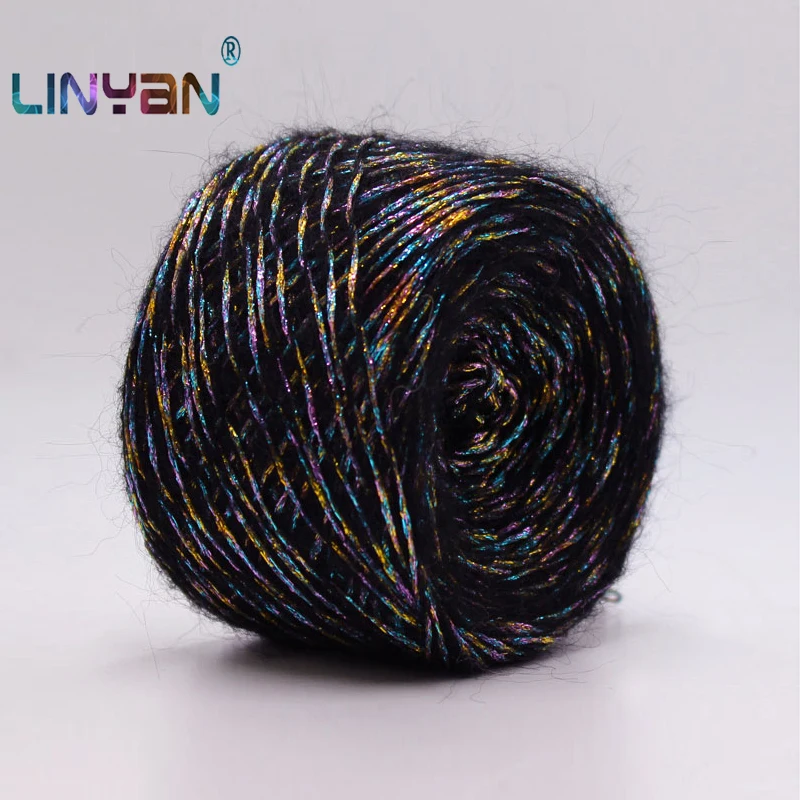 200 г мохеровая металлизированная нить грубая пряжа мерсеризованная вязальная