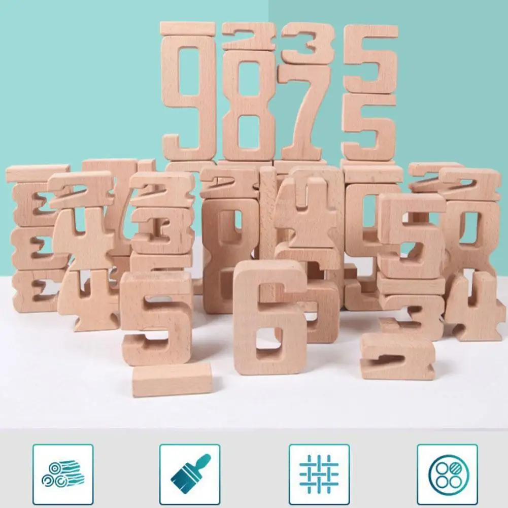 

Digital Building Blocks Wood Children's Primary School Mathematics Aids Assembling Wooden Educational Toys Teaching J6R9