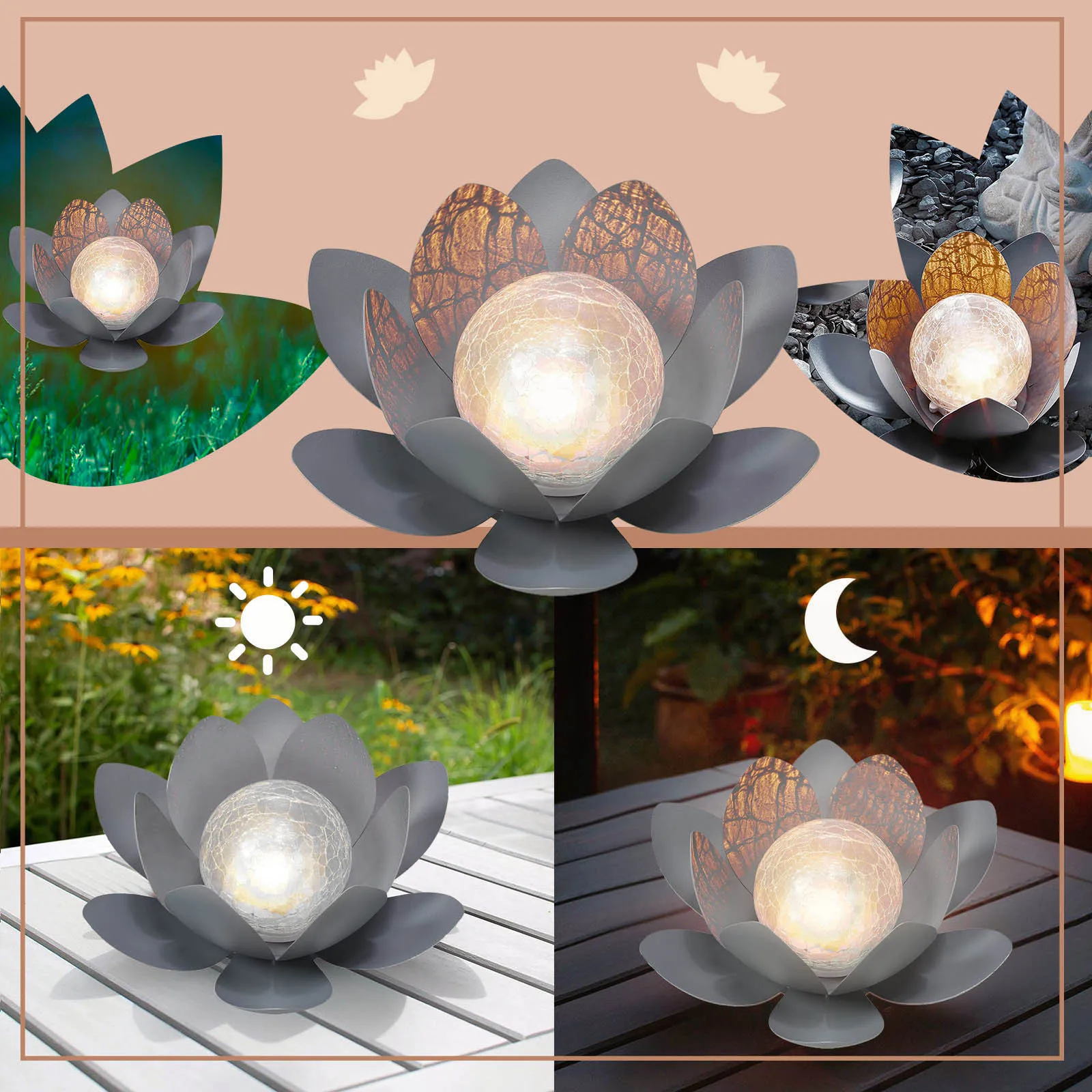 2 шт. декоративные цветы на солнечной батарее | Ночники