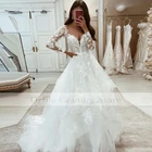 Женское свадебное платье It's yiiya, белое платье А-силуэта с длинными рукавами и аппликацией на лето 2022