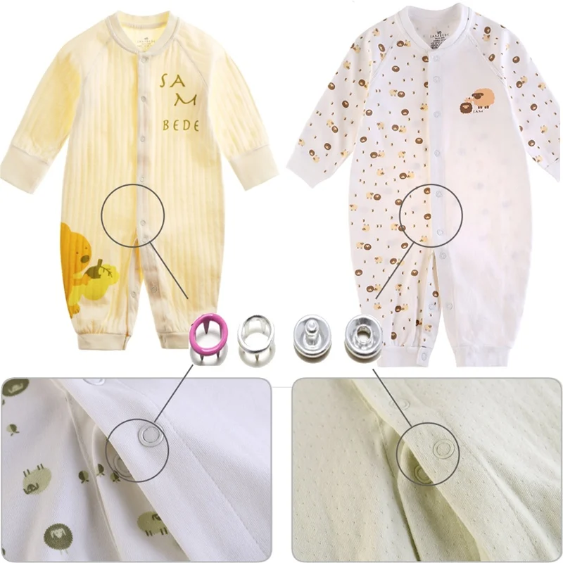 9.5mm Diameter Snap Fasteners Tool Kit With Hand Pressing Pliers For Bibs Rompers Baby Clothes DIY Projects 200PCS hot | Дом и сад