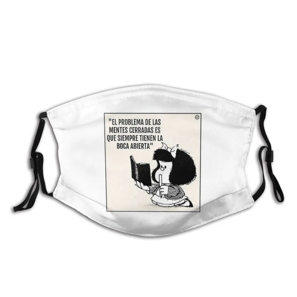 

Mafalda Washable Printed Mouth Face Mask with filters Anti Wind Dust Proof Polyester Protection Cover Respirator for Adult