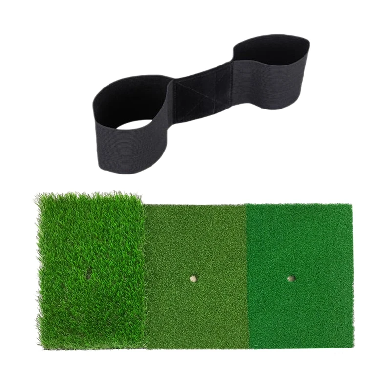 

1x Гольф взмах учебное пособие для игры в гольф для крепления на руке для осанки движения корректирующий пояс & 1 шт. 12X24 дюймов Гольф Коврик дл...