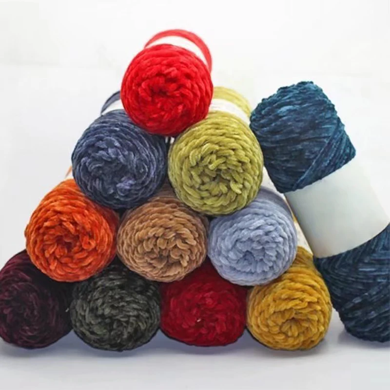 Velvet Yarn Soft Protein Cashmere Yarn Silk Wool Baby Yarn Crochet Knitting Yarn Cotton Baby Wool Diy Sweater