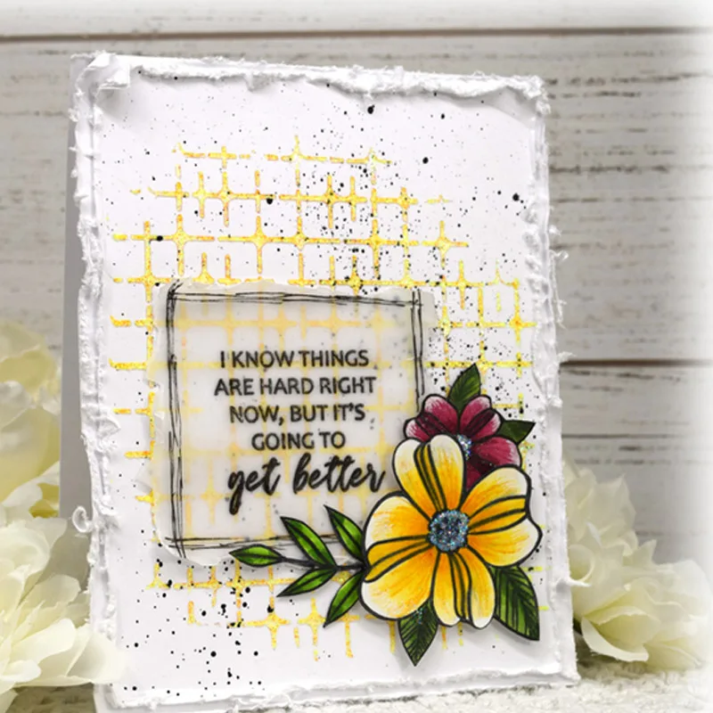 Металлические штампы QWELL с прозрачными цветами не терпится обнять вас шаблон для