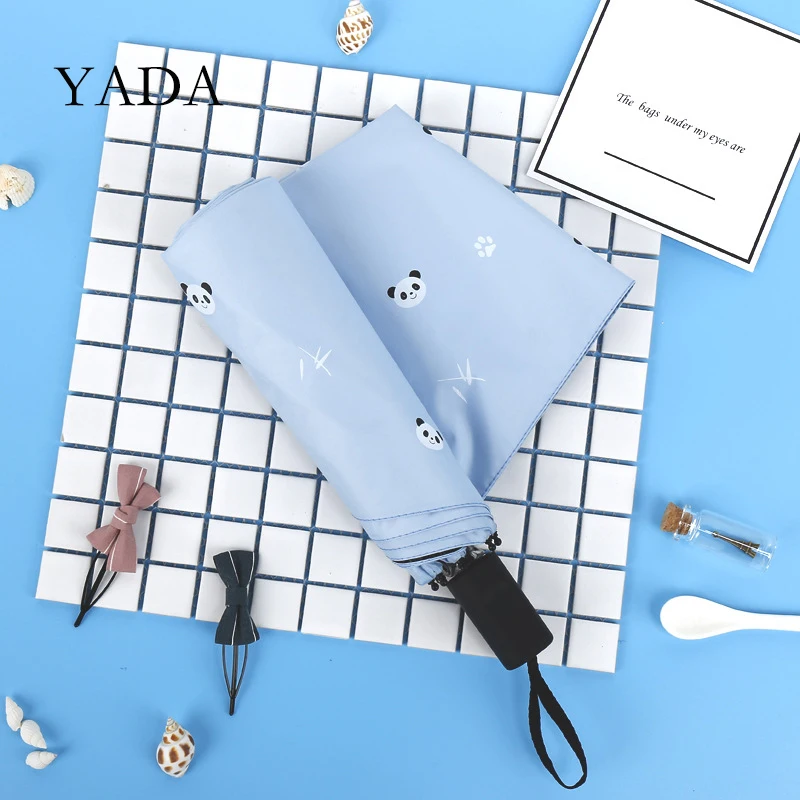 

YADA fashion 3-Folding Panda Penguin Pattern Umbrella Women UV Rainproof Cartoons Umbrella Parasol Rain Sun Umbrellas YD200119