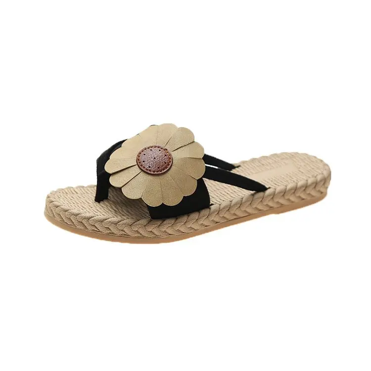 

Beach Shoes Ladies' Slippers Luxury Slides Rubber Flip Flops Flock Slipers Women Flower Sabot Designer Summer Hawaiian Flat 2021