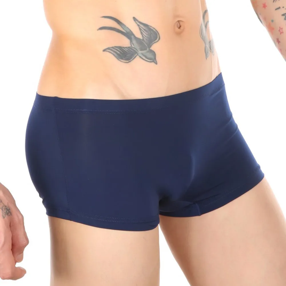 

Men One-Piece Boxer Ice Silk Breathable Underwear Comfortable Thin See Through Lingerie Sexy Briefs Fashion Sport Shorts Panties