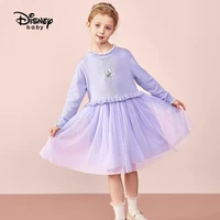 disney children and girls sweater dress spring and autumn dress 2021 new children mosaic skirt princess skirt gauze skirt