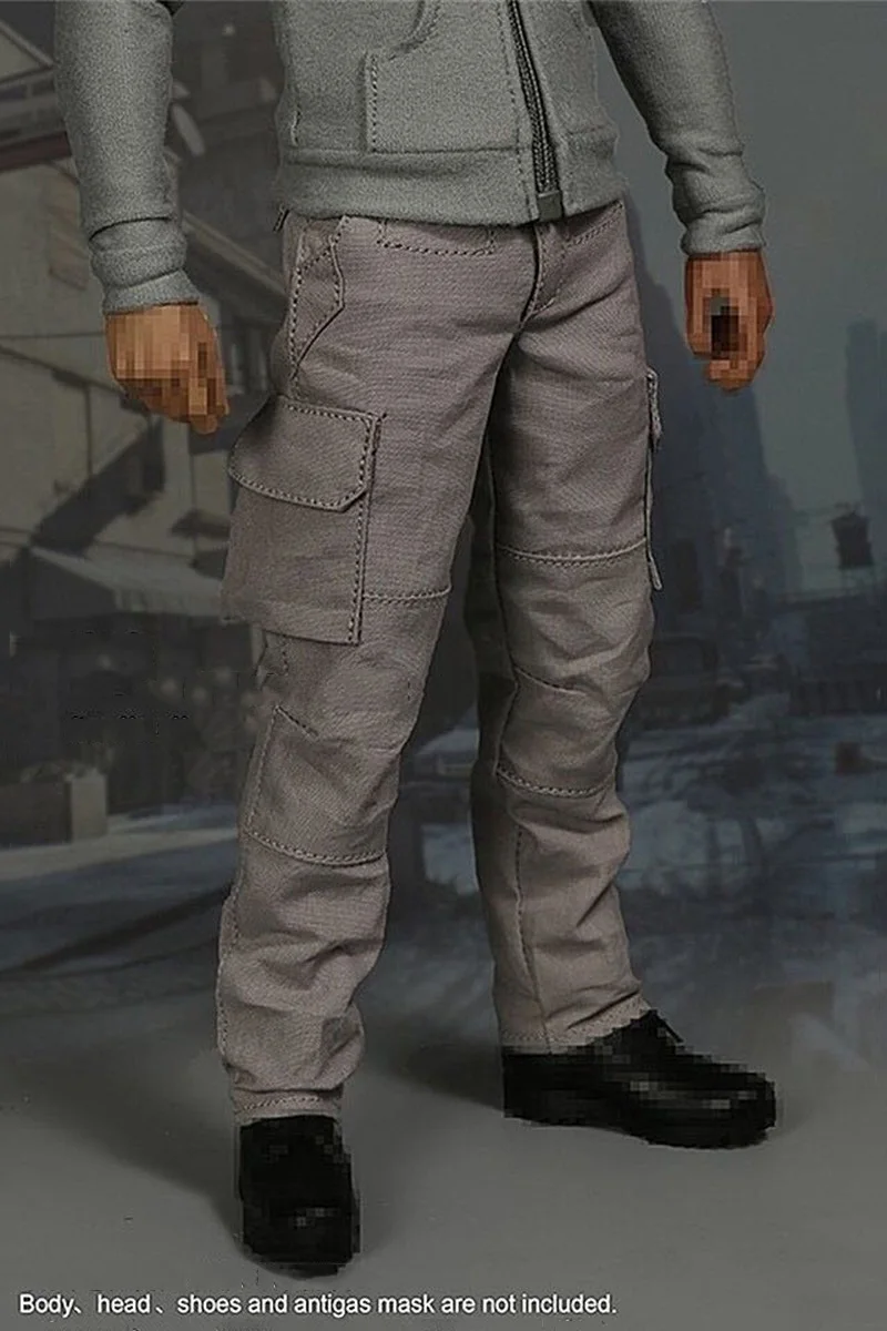 

Collectible 1/6 Scale Male Clothes Set Gray Color Overalls Man Fashion Street Trend Pants Model for 12'' Action Figure Body