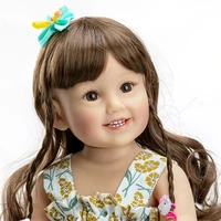 new brown curly hair wig for 22inch reborn dolls long curly hair for 48 55cm silicone reborn baby doll hair wig