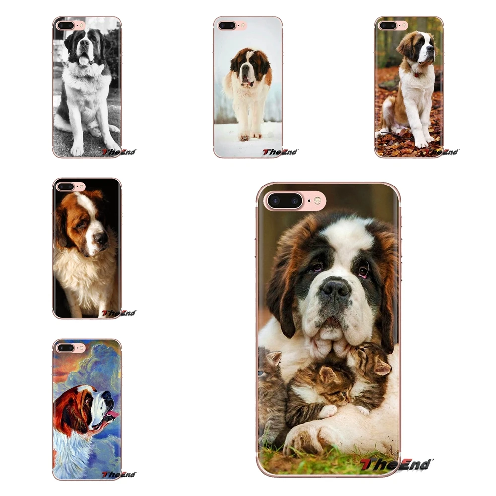 Святой Бернард щенков и больших собак мобильного телефона чехол для Huawei G7 G8 P7 P8 P9