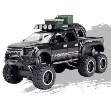 Black 1:28 литье под давлением FORD RAPTOR f150 SUV металлическая модель автомобиля игрушечные колеса сплав автомобиль звук и светильник оттягивающийся автомобиль мальчик малыш игрушки vw модель - Цвет: Black