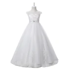 Пышное белое свадебное платье с цветочным узором для девочек платья для первого причастия; Платья совок кружевное детское платье принцессы; Детская одежда для дня рождения, вечерние платья платье vestido de fiesta