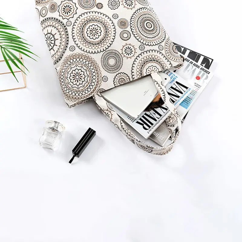 Прочная продуктовая сумка Повседневная через плечо хлопковые холщовые сумки