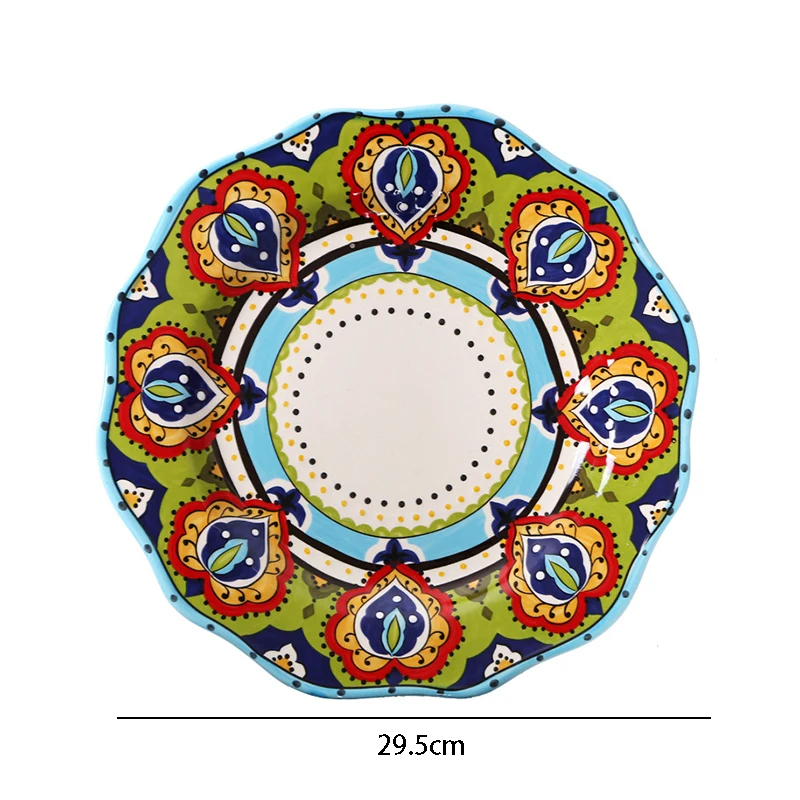 Креативные керамические обеденные тарелки ручной росписи 11 дюймов блюдо для