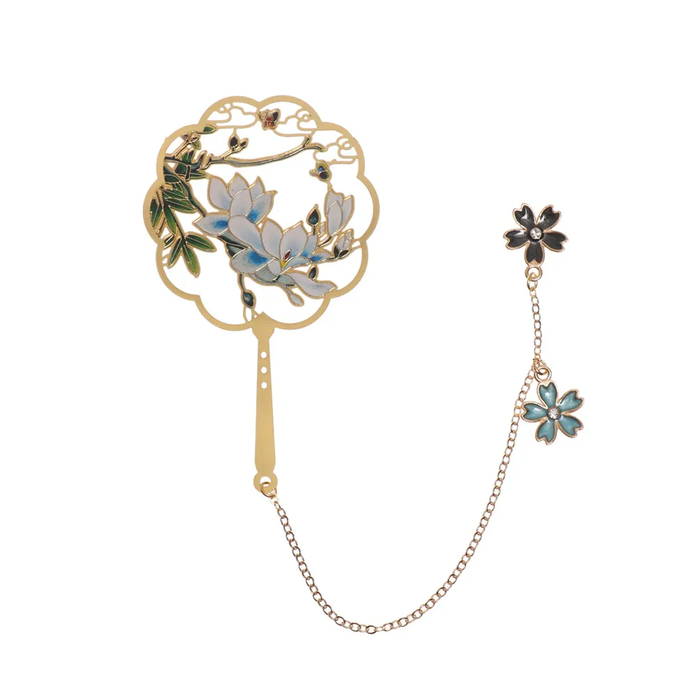 1 шт. в китайском стиле Закладка для книг зажим латунный Цвет кисточка язывания