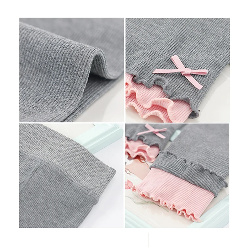 

Autumn Spring Solid Kids Girls Leggings Cotton Knit Leggings for Girls Casual Children's Girl Candy Color Trousers